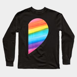 Matching Lgbt Valentines Day Rainbow Heart Gay Couple Long Sleeve T-Shirt